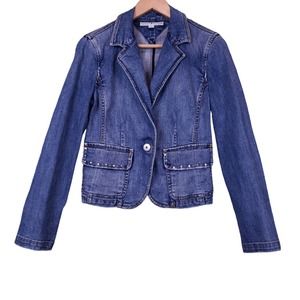 Tommy Hilfiger Women's Denim Jacket Size Medium Single Button Blue